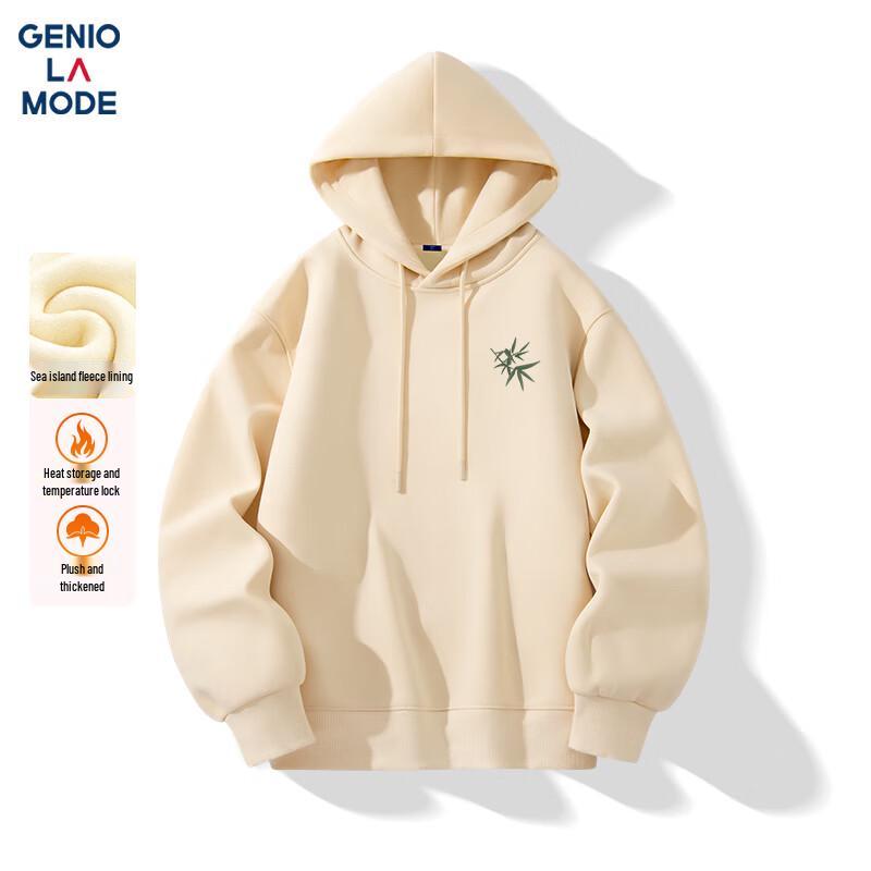 GENIOLAMODE Men's Fleece-Lined Hooded Sweatshirt