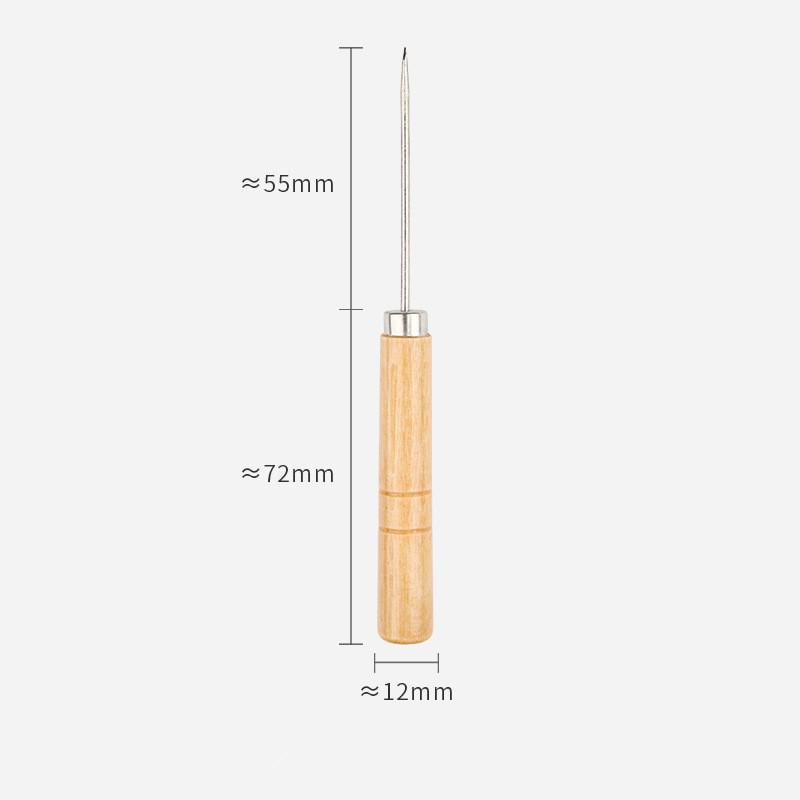 Straight Sewing Awl With Wooden Handle Leather Piercing Tool Shoemaker Shoe Sole Stitching DIY Handmade Craft Accessory
