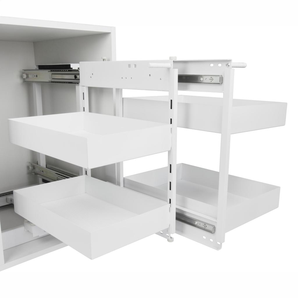 Magic Cargo Kitchen Cabinet Basket Universal White Sliding mm Magic Cargo Kitchen Cabinet Basket Universal White Sliding 900mm