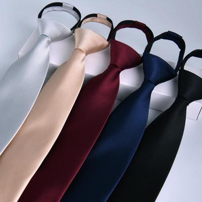 Cravatta professionale da uomo, rosso vino, 8 cm, facile da tirare, ideale per lavoro e lauree