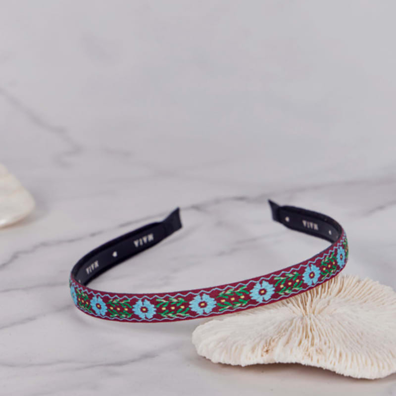 

Ободок для волос MAIA с цветочной лозой (Выберите 2) - Вино pink