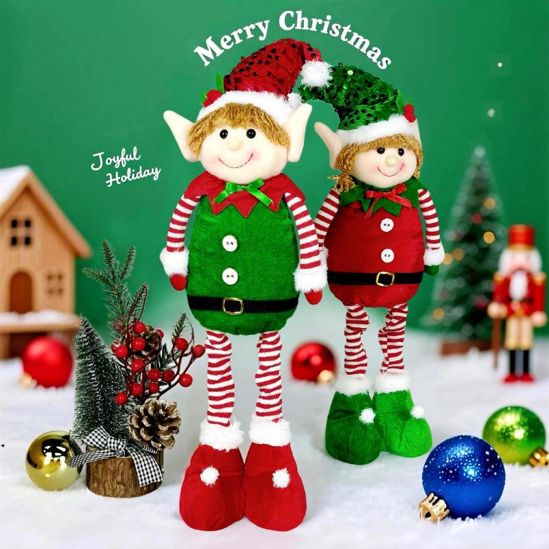 Dehnbarer hängender Bein-Elfenpuppe - Weihnachtsdekoration & Geschenk