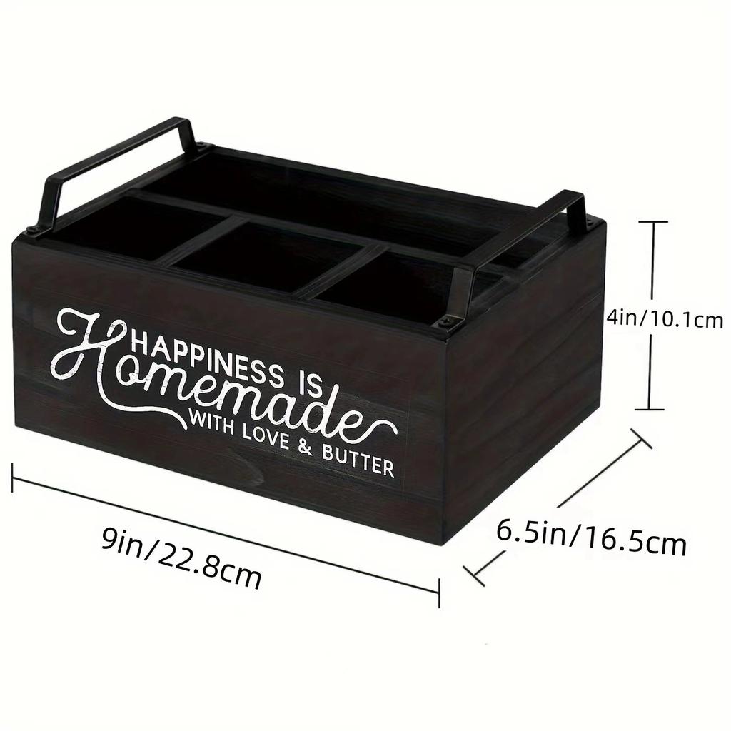 1 szt. Drewniane pudełko do przechowywania noży, widelców, łyżek, pudełko do przechowywania w gospodarstwie domowym, kuchni, na biurko, do kawiarni, pudełko do przechowywania różnych przedmiotów