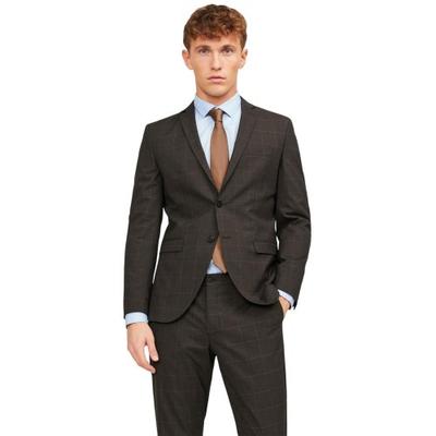Blazer Formal Masculino Jack And Jones Xadrez com Gola de Entalhe Slim