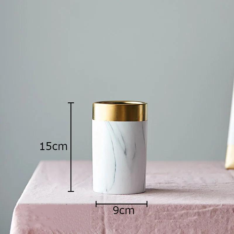 

Marble Texture Cylinder Ceramic Vase Desk Decoration Flower Arrangement Flower Pots Modern Floral Vases Room Aesthetic Decor