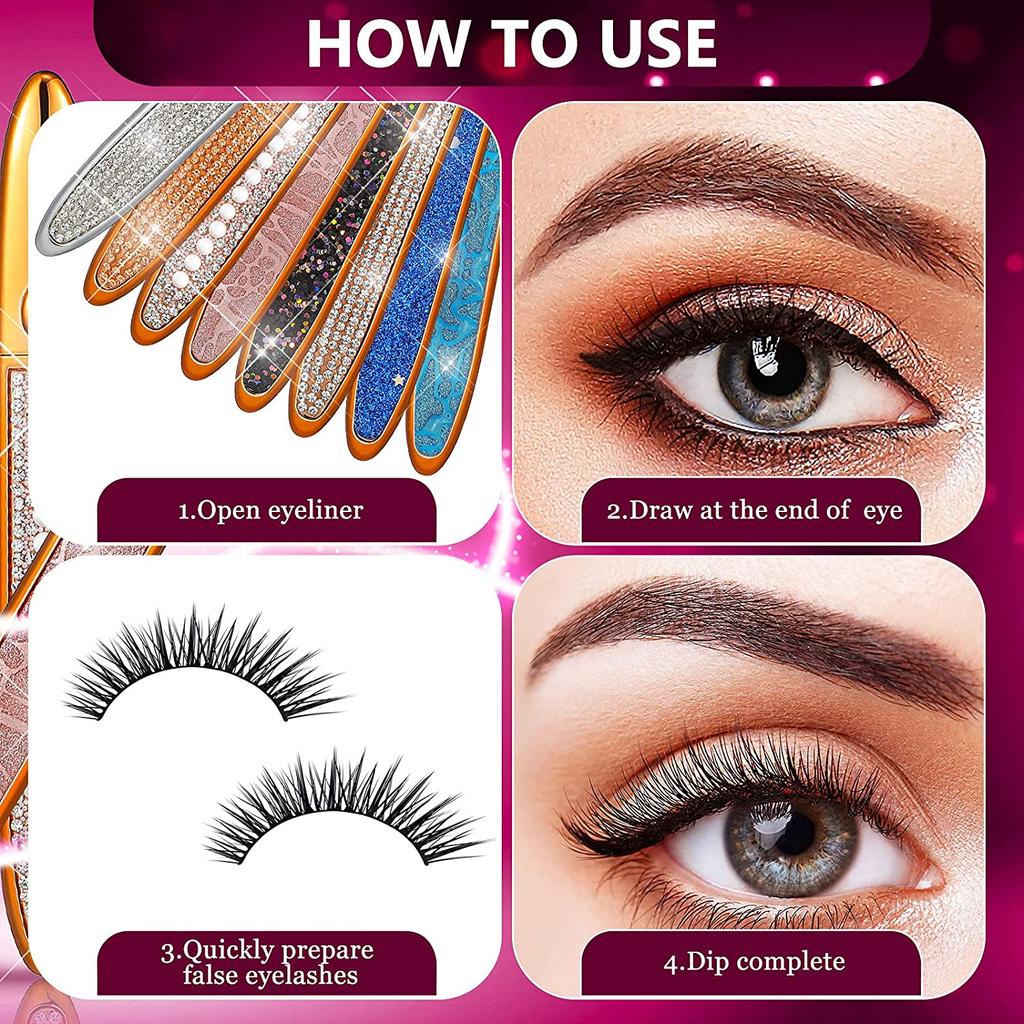Magic eyeliner Glue-free self-adhesive eyelashes Adhesive Multi-purpose liquid lashes that does beauty makeup tools eyeshadow