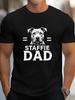 Made from Crinkle Fabric This Lightweight Summer Tee Features an Illustration of a Staffordshire Bull Terrier And Distressed Text