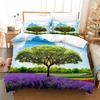 Lavender Bedding Duvet Cover +pillowcases Pastoral Village Purple/ Field Comforter Cover Sets 2/3 Pcs Microfiber Bed Set King