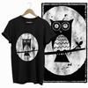 Coolmind DB 100% Cotton owl Print Exclusive Graphic women T shirt Cool BLACK women tshirt big size tshirt for women tee shirt