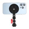 Magnetic Phone Holder Tripod Mount Clamp Aluminum Alloy with Cold Shoe Mount 1/4 " Screw for Smartphone