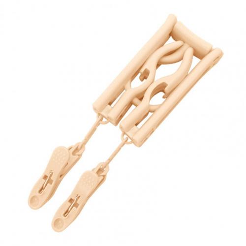 Portable Folding Travel Hangers Space Saving Multi-Functional Non-Slip Plastic Clothes Rack With Clips Storage Organizer