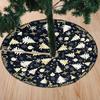 Christmas Tree Skirt Golden Christmas Tree Snowflake Pattern Holiday Tree Cover Versatile Indoor Outdoor Decoration