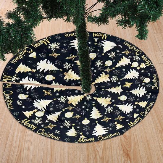 Christmas Tree Skirt Golden Christmas Tree Snowflake Pattern Holiday Tree Cover Versatile Indoor Outdoor Decoration