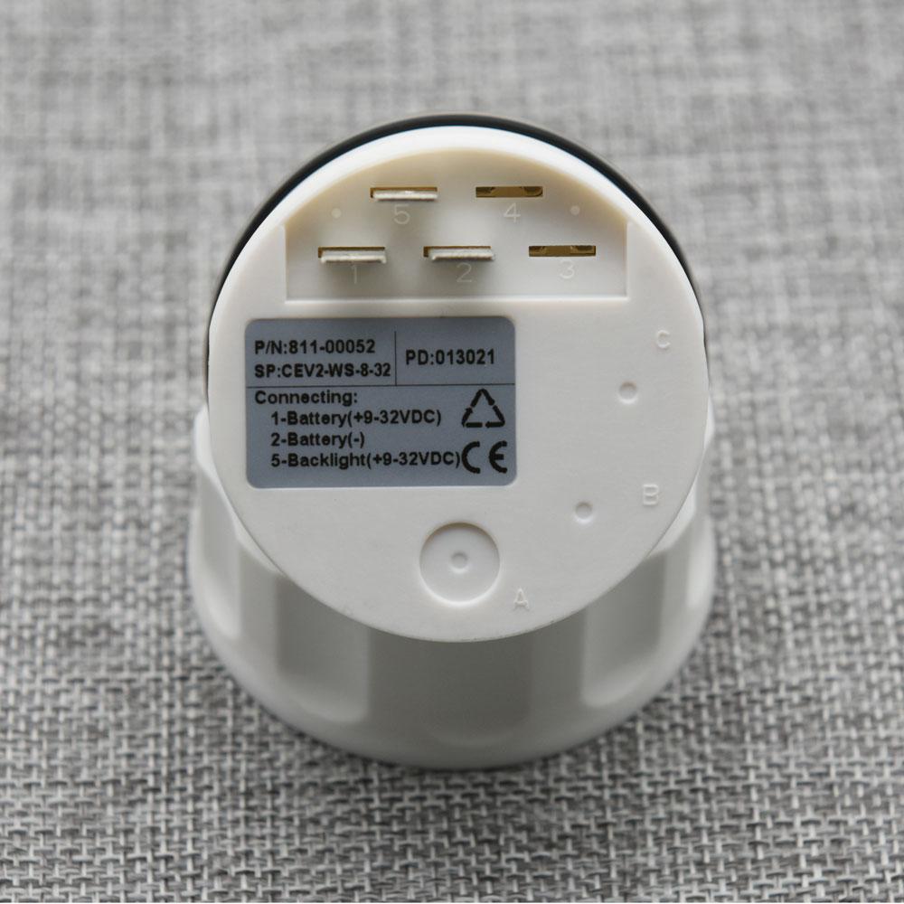 52MM Gauge Voltmeter 8-32V  Marine Volt Meter Auto Voltmeter Universal Voltage Boat Automobile With Red Backlight 12V 24V