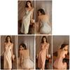 Long Silk Sleepwear Set With V Neck Sleeveless Design For Women Relaxation