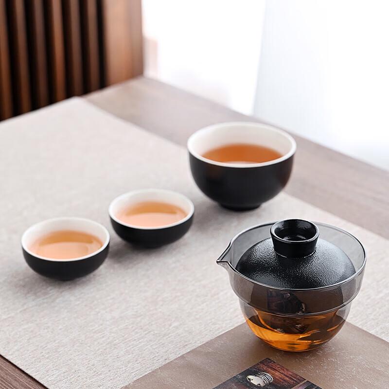 Portable Ceramic and Glass Travel Tea Set