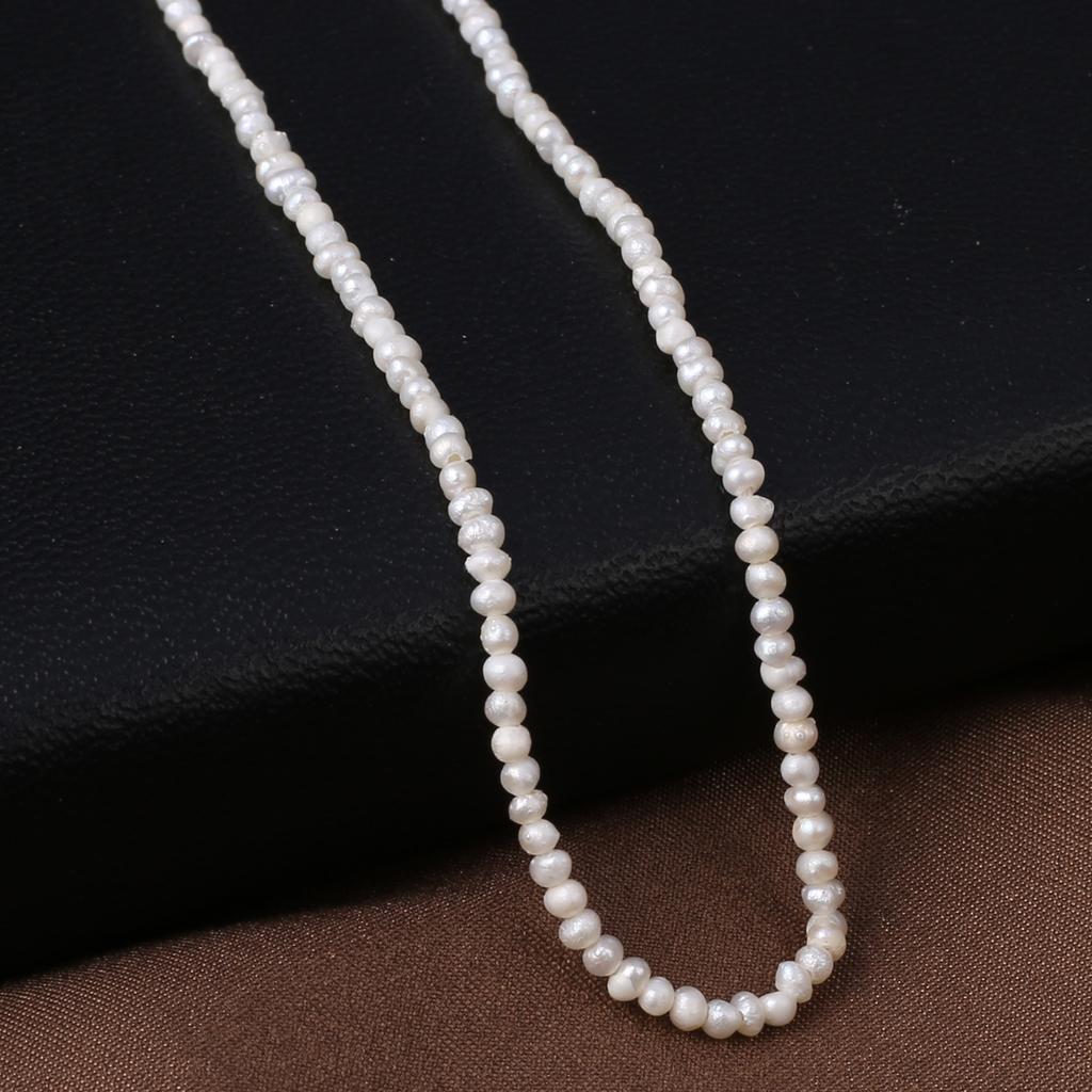1String, White Natural Freshwater Pearls, Handmade Near Pearl Beads, 1.8-2 Mm, for DIY Necklace Accessories, Jewelry Making, Women Gift, 36 Cm