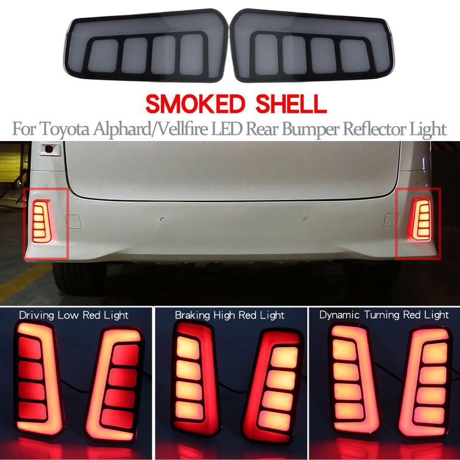 2PCS Reflector for Toyota Vellfire ALPHARD 2016 2017 2018 LED Rear Fog Lamp Bumper Light Auto Brake Light Turn Signal