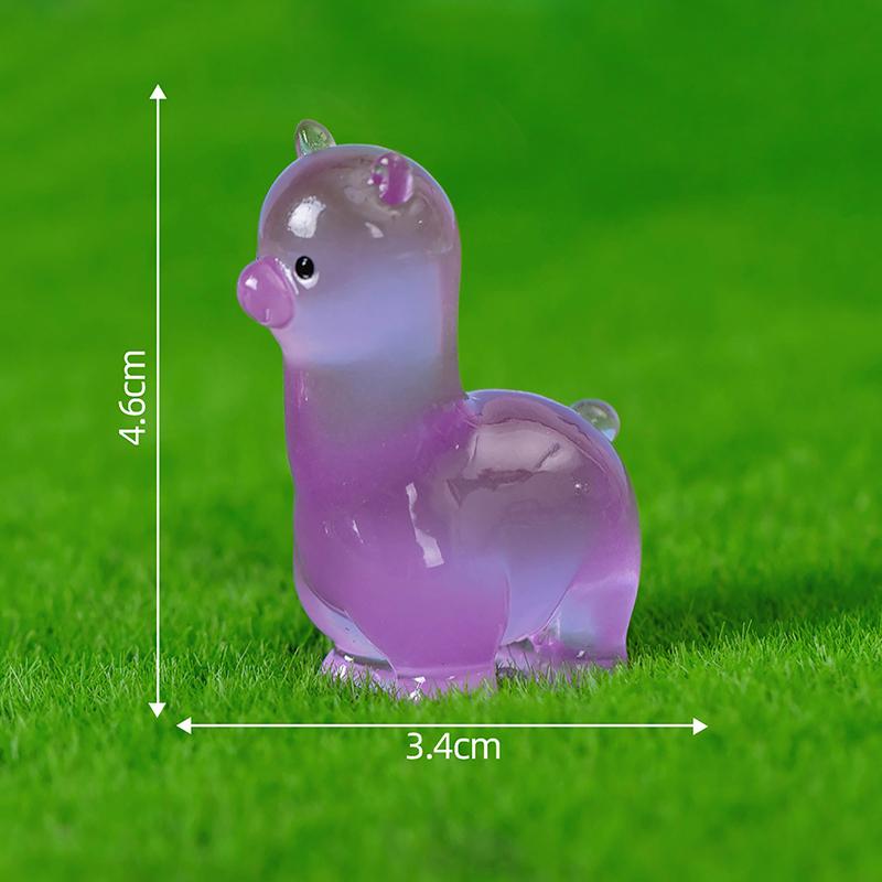 Glow In Dark Simulated Alpaca Decorative Accessories Environmental Resin Car Ornaments Mini landscape