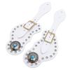 2Pcs Spur Strap Set Artificial Leather Rhinestone Decorations Adjustable Spur Holder for Cowboys