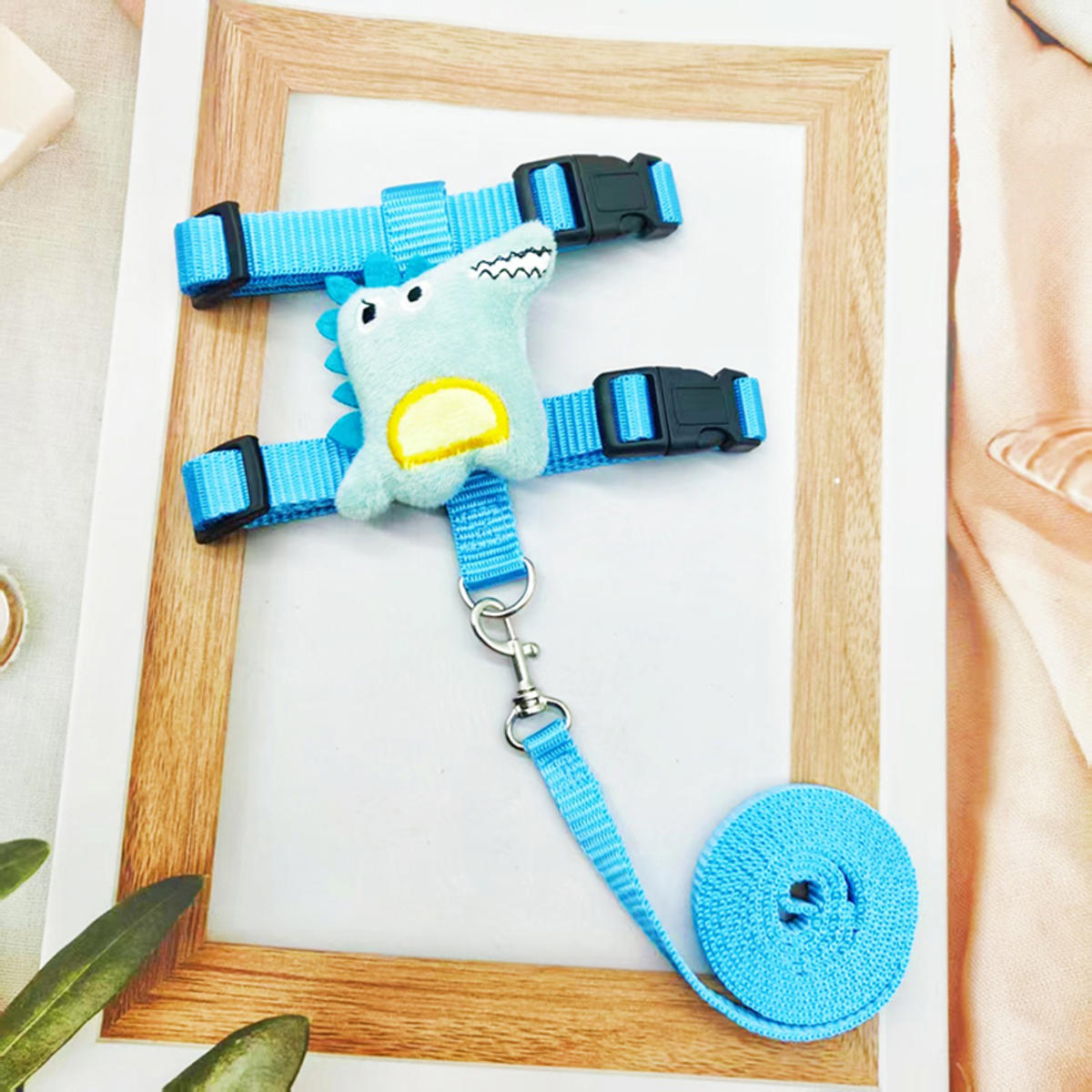 

Small Animals Outdoor Wakling Supplies Cartoon Style Rabbit Harness and Leash Set for Bunnies Guinea Pig Bunny Accessoris Pet dinosaur синий