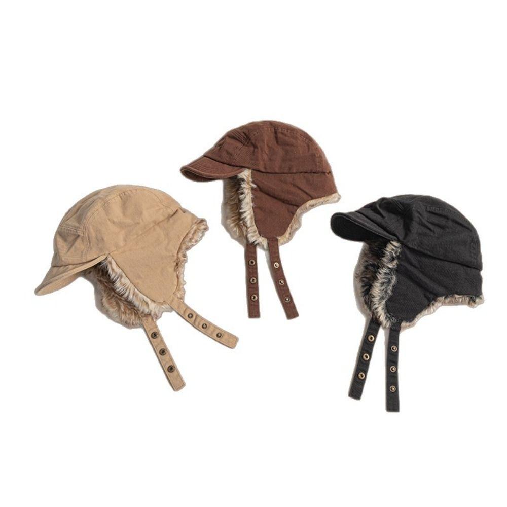 Thickened Winter Bomber Hats Windproof Ski Headwear New Winter Hats with Earflap Winter