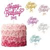 1 Peça Topper de Bolo Feliz Aniversário Plástico 3D Dupla Face Sinal Feliz Aniversário para Bolo com Laço, Ideia para Suprimentos de Decoração de Bolo
