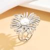 Exaggerated Retro Floral Faux Pearl Daisy Ring
