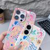 Cartoon Vacation Painting Case For iPhone 17 Pro Max iPhone 16 Pro Max 15 14 13 12 11 16E Air Luxury Leather Texture Silicone Cover