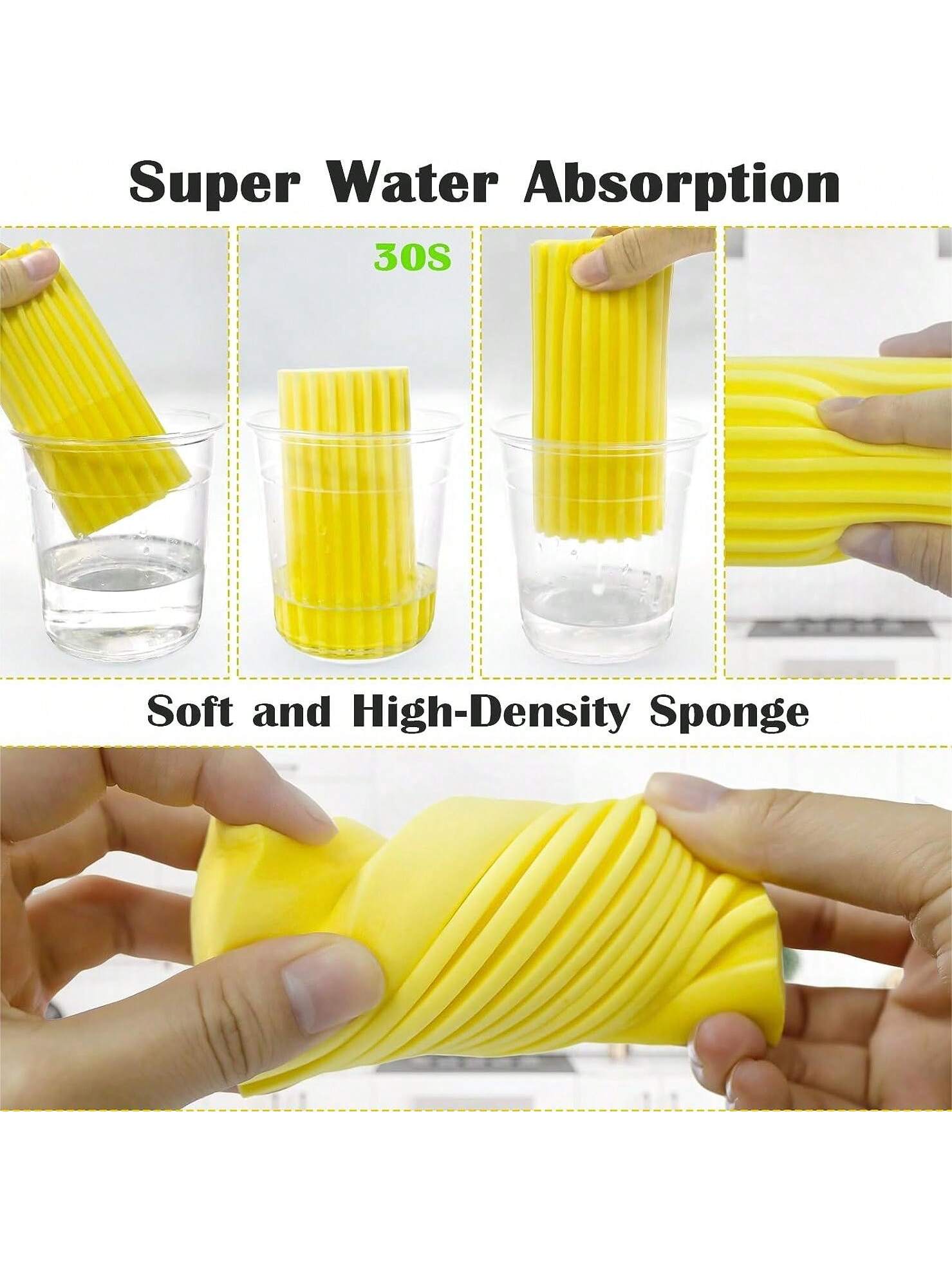 

2 Packs Damp Clean Duster Sponge, Duster for Cleaning Blinds, Glass, Baseboards, Vents, Railings, Mirrors, Window жовтий