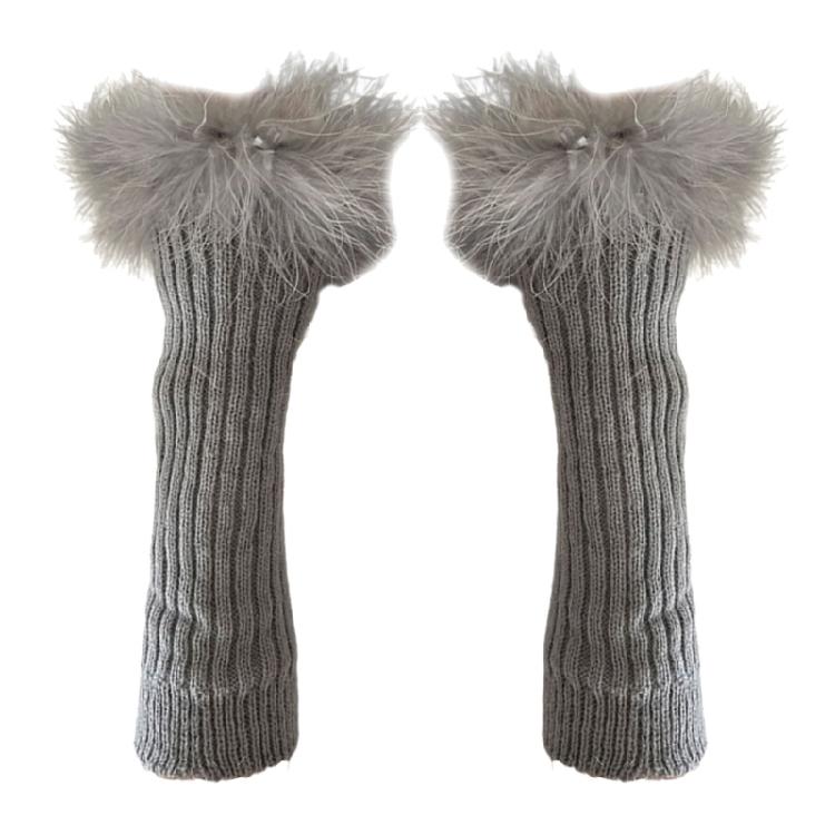 Punk Sleeve Feathered Gloves Wrist Warmer for Costume Party Short Mitten