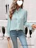 Spring New Arrival: Women's French Ruffle Plaid Shirt