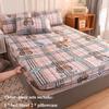 Bed Pillowcase Three-piece Non-slip Fixed Bed Cover Thickened Cotton Breathable Dust-proof Cover Mengsi Protective Cover Double Bed Set