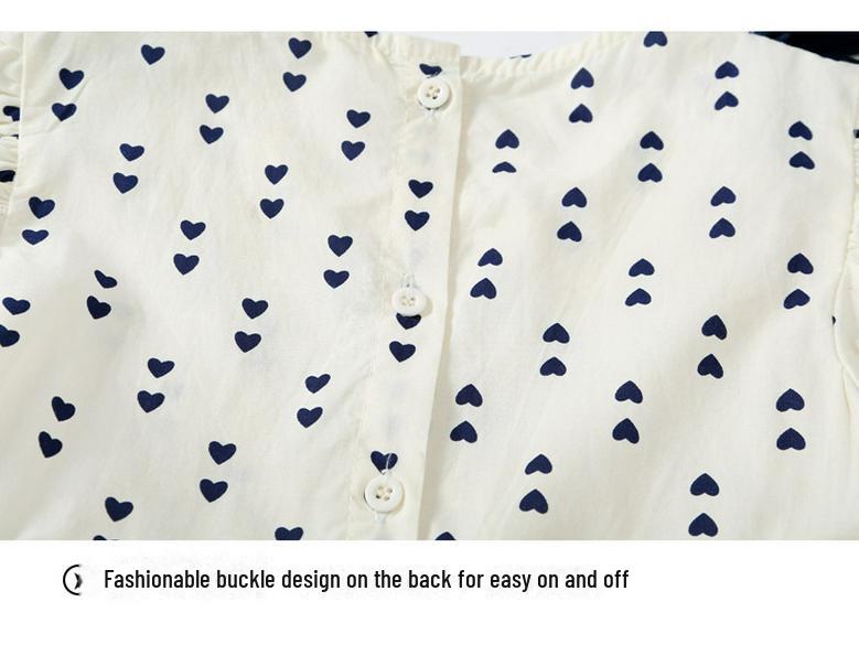 2025 Summer Korean Puff Sleeve Cotton Dress for Girls - Children's One-Piece Skirt