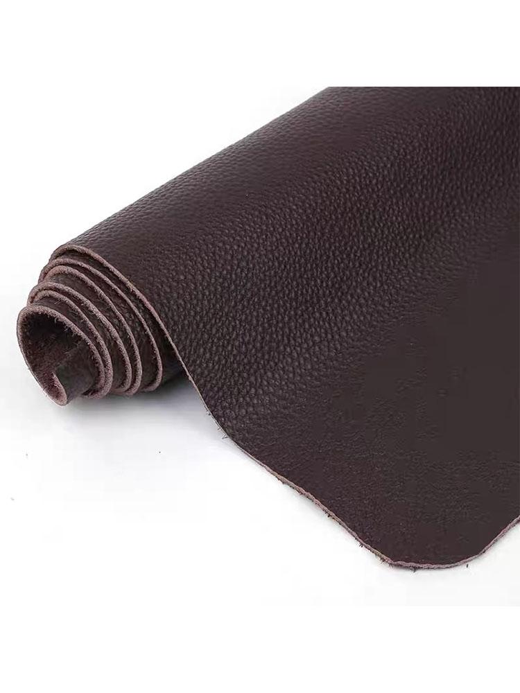 Deep brown cowhide leather material, top layer cowhide leather cushion, whole cowhide leather fabric, lychee patterned sofa leat
