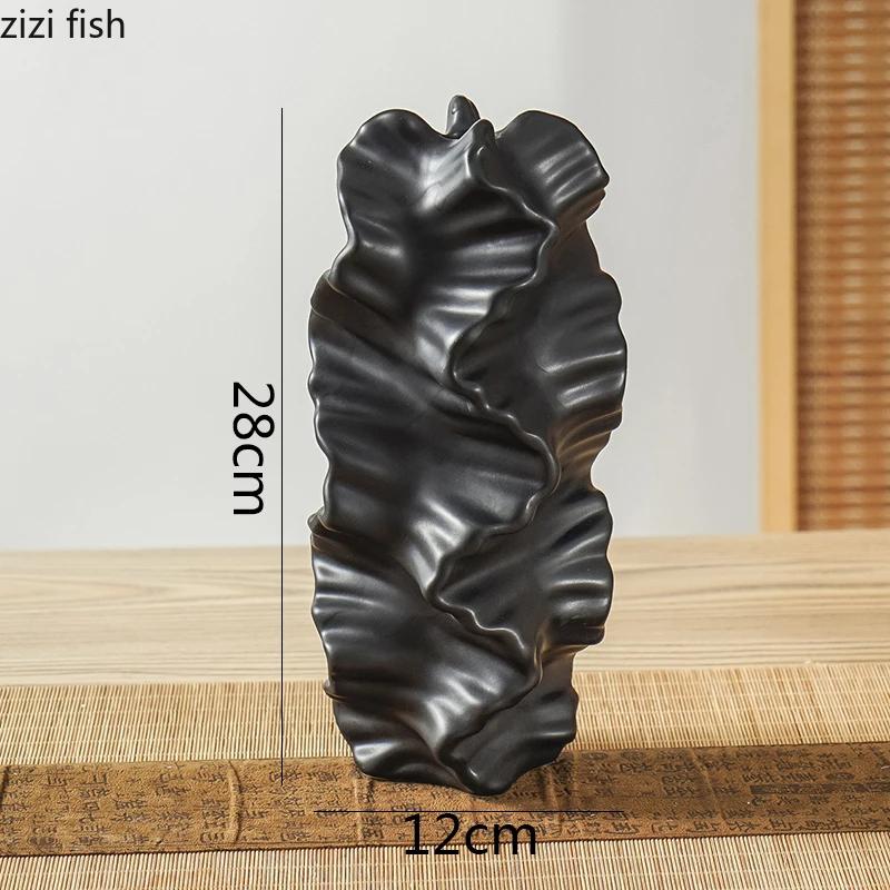 Matte Irregular Vase Ceramic Flower Arrangement Vase Artistic Flower Vessels Desktop Decorative Flower Ware Home Decoration