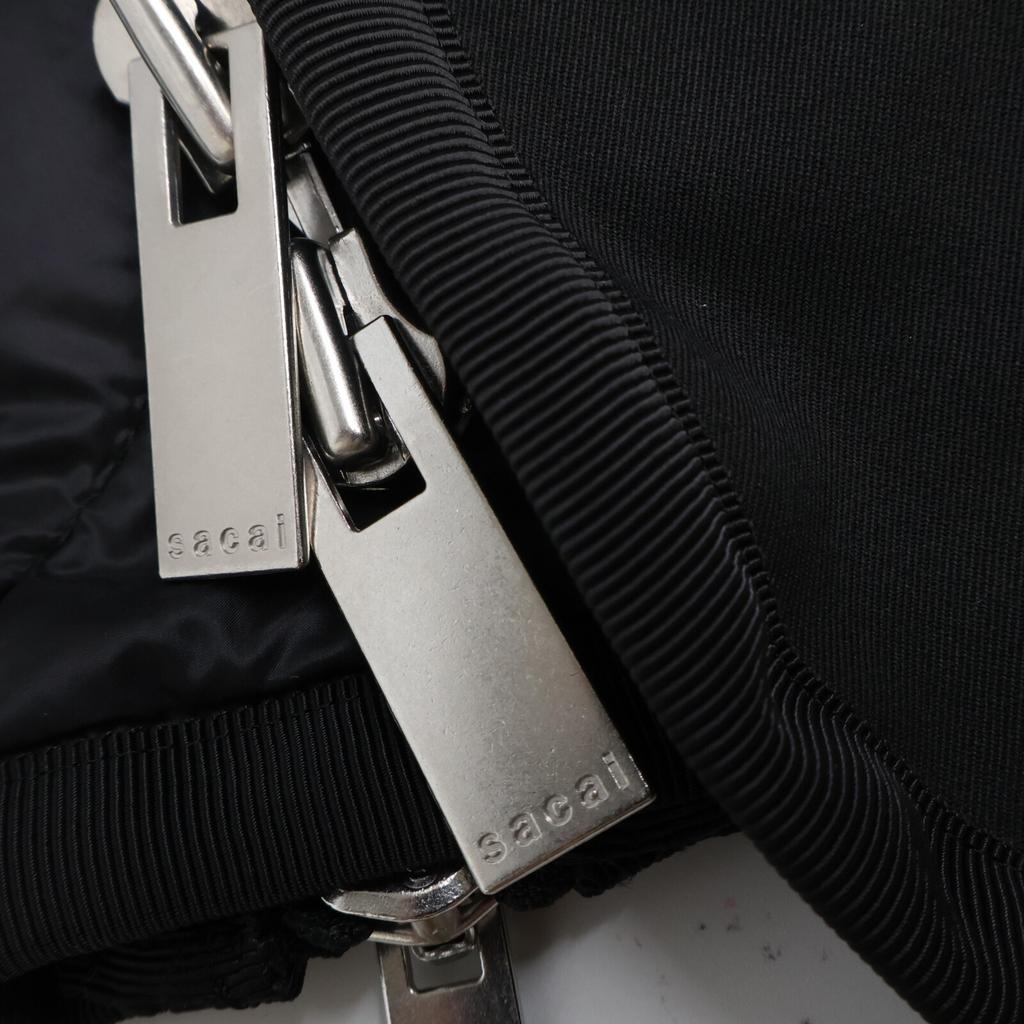 sacai 22-06191 Black Nylon Twill Mix Quilted Blouson Jacket 1 blackUsed