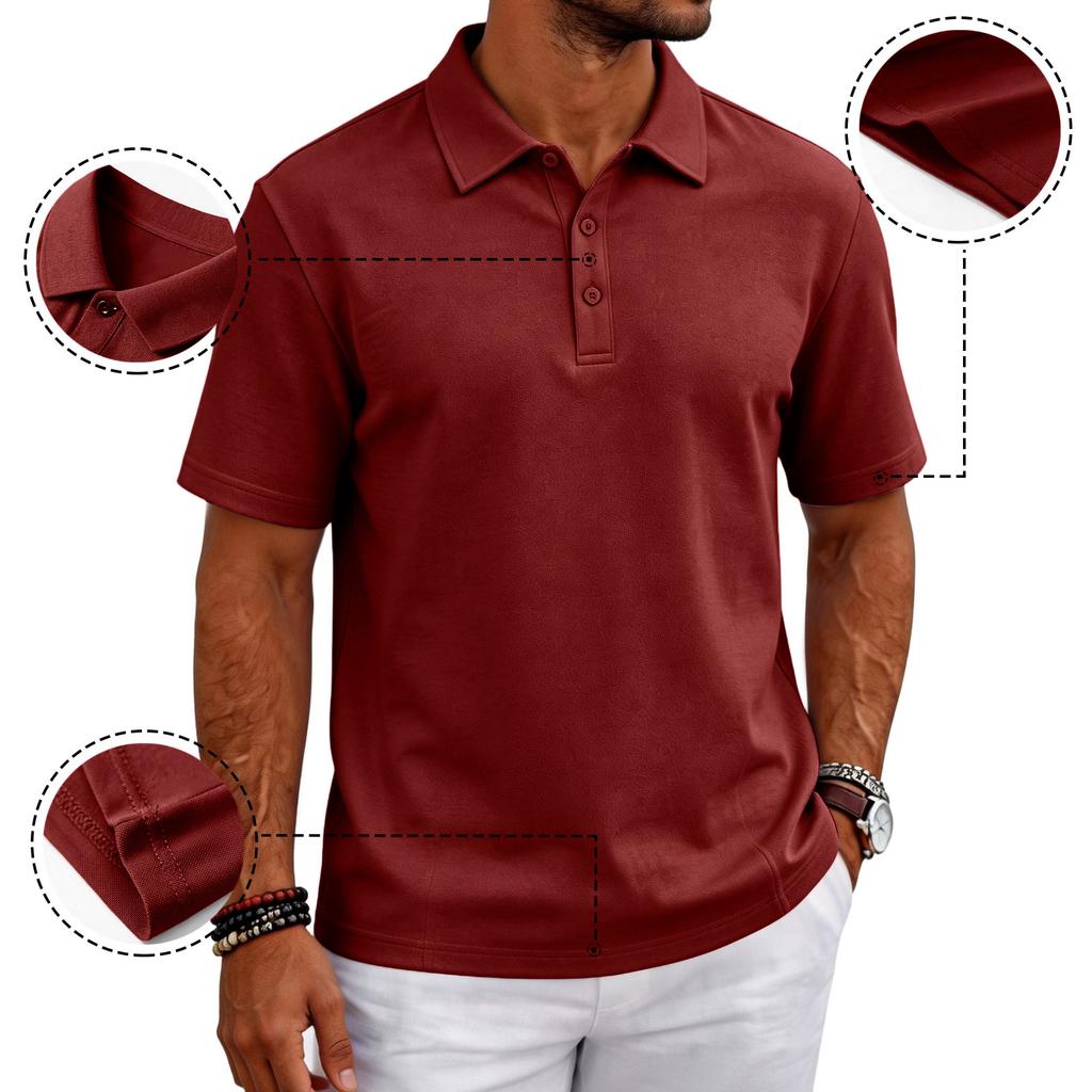 Men’s Casual Polo Shirt Short Sleeve Breathable Classic Fit Top for Everyday Outdoor Wear mens polo shirts short sleeve golf polos for men