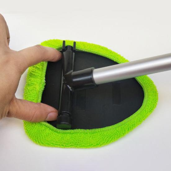 Car Cleaning Brush with Reusable Pads Extendable Handle Sprayer Brush Windshield Cleaning Tool for Car Interior Exterior Glass Cleaning