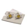 Empress Dowager Cixi Rotatable Glass Bead Zircon Stud Earrings - High-End Elegant Women's Ear Jewelry