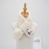 Adorable Kids' Furry Dog Scarf for Autumn/Winter - Cozy Single Color Cross Neck Warmer