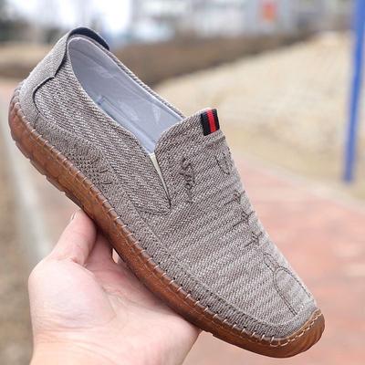 Men's Shoes Lazy People Kicked Bean Shoes Spring and Autumn Comfortable Flat Shoes Middle-aged Flat Dad Shoes Fashionable and Breathable