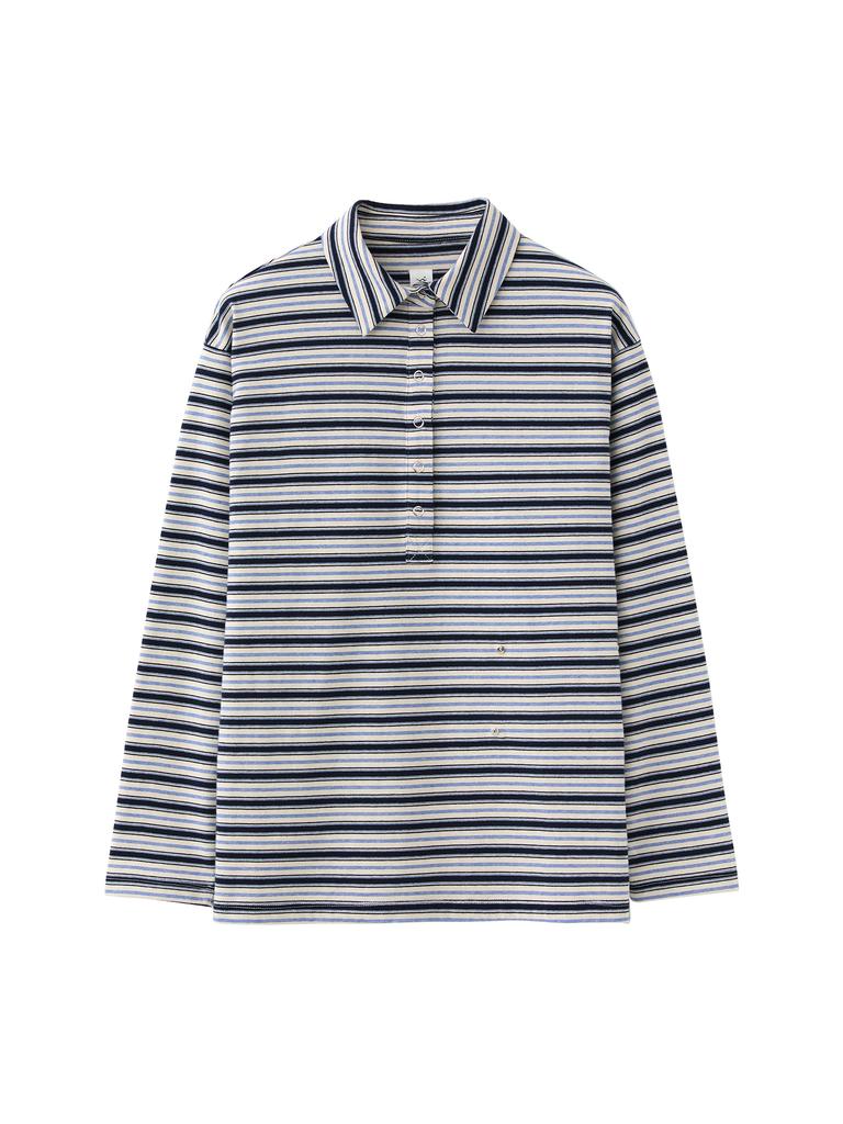 POEV Striped Button Collar Shirt [3 Colors]