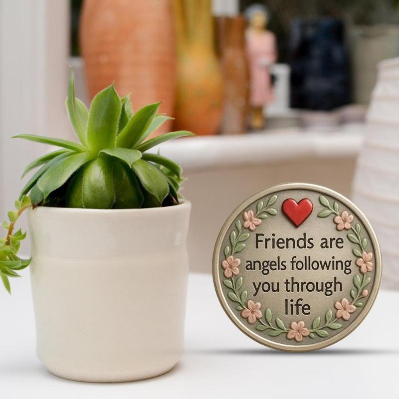 Heartfeltly Friendship Tokens With Inspirational Message Compacts Keepsakes Coin Includes Encouragement Card Meaningful Gift For Friend