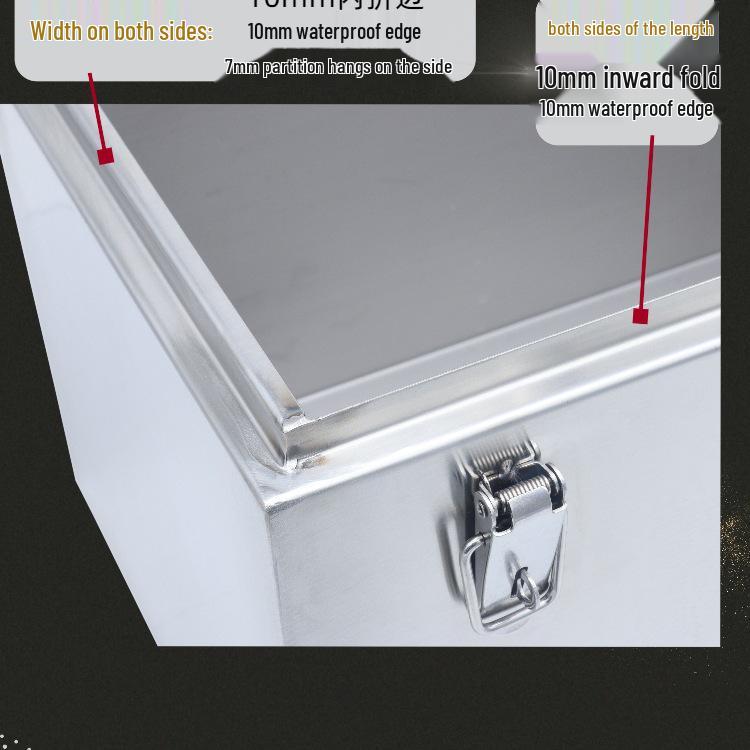 Große, wasserdichte Werkzeugkiste aus 304 Edelstahl - Fahrzeugmontierte Aufbewahrung für Kleingeräte