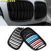 For BMW X5 E70 X6 E71 2007 2008 2009 2010 2011 2012 2013 2014 2PCS Gloss Black Front Kidney Single Slat Racing Grill Grille