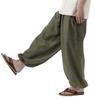 [ZAIDEA] Relaxed Fit, Figure-Flattering, Ethnic Cotton Sarouel Pants, Elastic Waist, Easy Pants, Men's & Women's, Unisex, Loungewear, One Size Fits Al