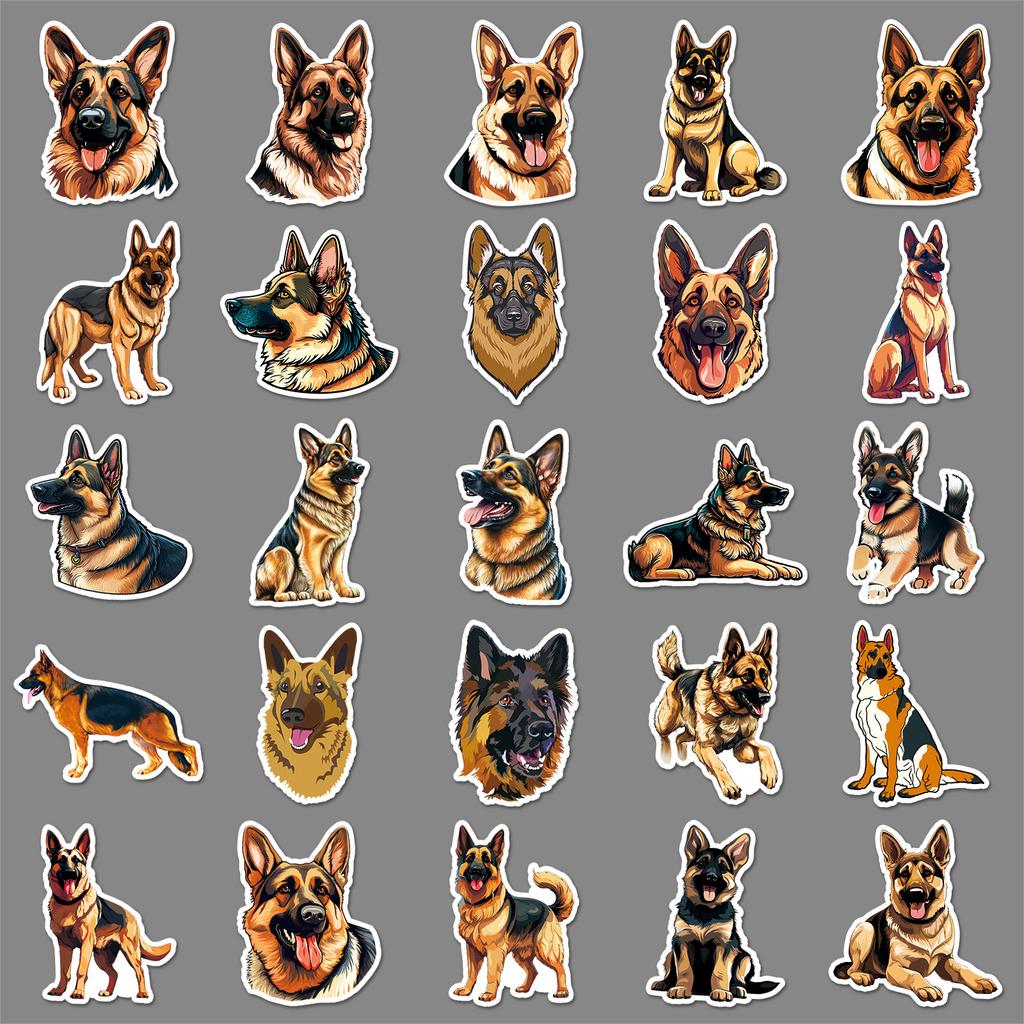 50 Photos of German Shepherd Personalized Dog German Shepherd Decoration Water Cup Luggage Skateboard Creative Cartoon Stickers