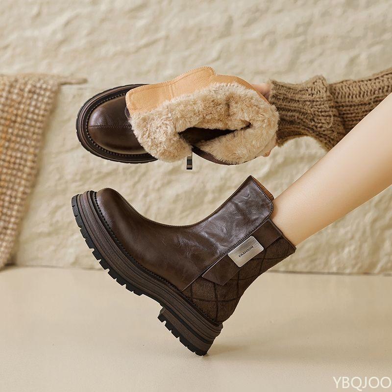 

Men Women Winter Spring Autumn Boots Comfortable Fashionable New Versatile Elegant minimalist Mid heeled warm shoes snow 35