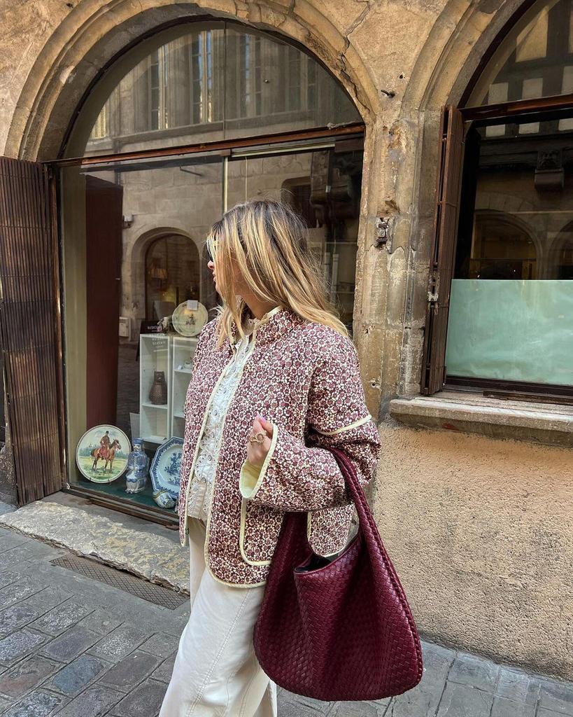 Giacca Cappotto da Donna Stampata in Cotone Autunno/Inverno 2025, Monocolore, Taglia Unica